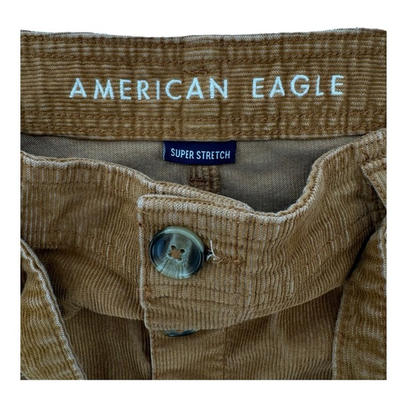 American Eagle Corduroy Skirt Womens 6 High Rise A‎ Line Short Button Front Tie - Picture 3 of 7